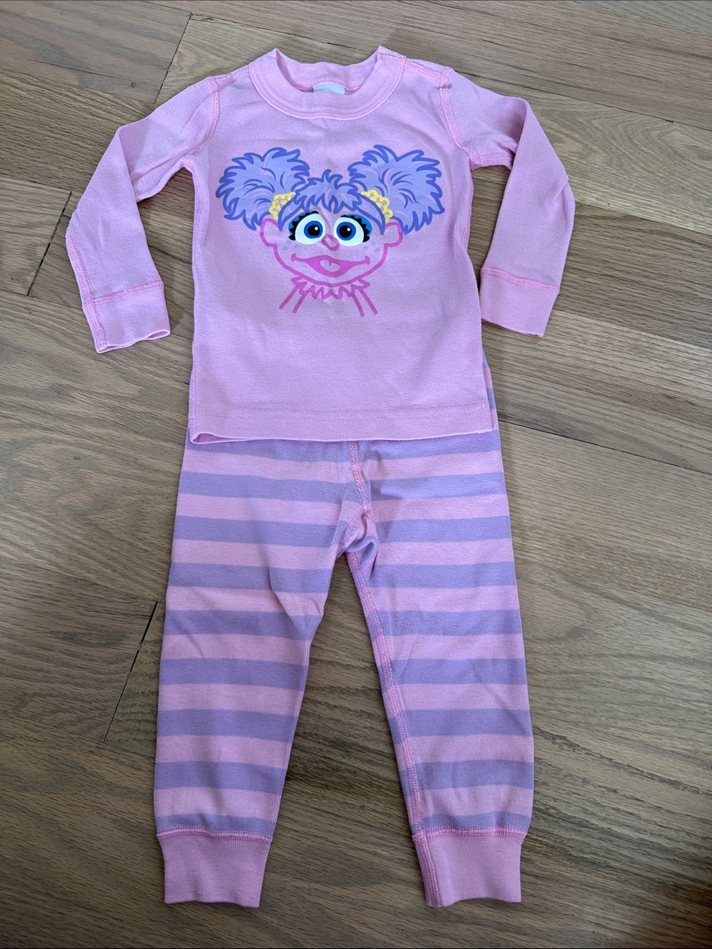 Hanna Andersson Pink/Purple Sesame Street Abby Two-Piece Pajama Set